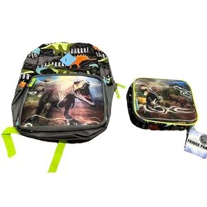 Trailmaker Dinosaur Backpack and Lunch Box Set/Fridge Pak, NEW